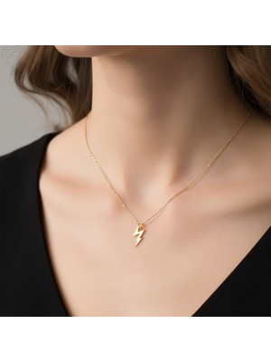 Tabitela 8 Ayar Altın Kolye Ucu Şimşek   GM7387 1 gr