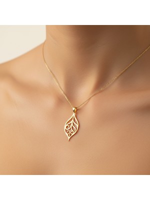 Tabitela 14 Ayar Altın Kolye Ucu Yaprak GM7307 1 gr