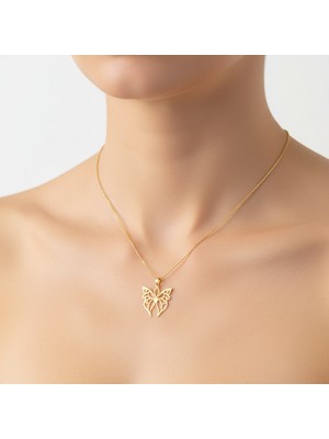 TabiTela 14 ayar altın kolye ucu kelebek GM6807 1 gr