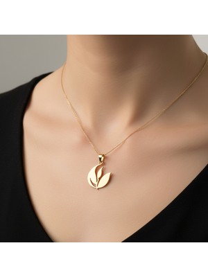 Tabitela 8 Ayar Altın Kolye Ucu Yaprak GM7309 0.5 gr