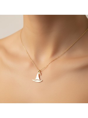 TabiTela 8 ayar altın kolye ucu cadı şapkası   GM8496 0.5 gr