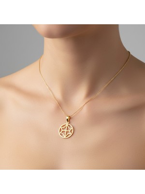 TabiTela 8 ayar altın kolye ucu Mandela   GM7462 1 gr