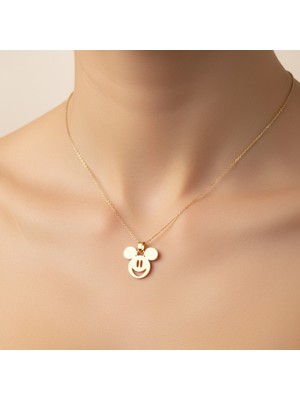 TabiTela 8 ayar altın kolye ucu Mickey Mouse   GM7533 1 gr