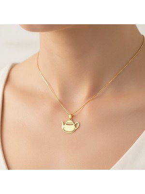 TabiTela 8 ayar altın kolye ucu Çaydanlık GM9103 1 gr