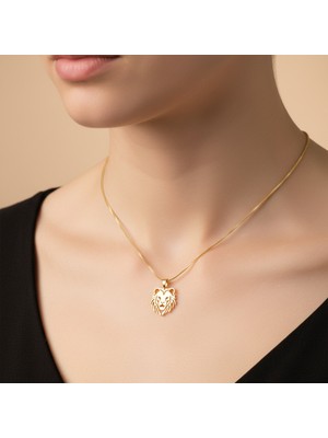 Tabitela 14 Ayar Altın Kolye Ucu Aslan   GM7338 1 gr