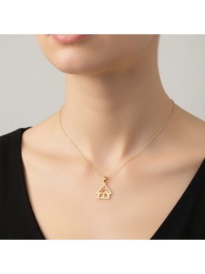 TabiTela 14 ayar altın kolye ucu ev GM7172 1 gr