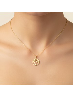 TabiTela 14 ayar altın kolye ucu ağaç GM8289 1 gr