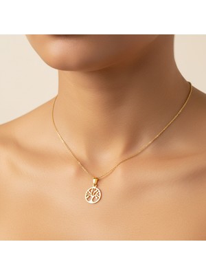 TabiTela 14 ayar altın kolye ucu ağaç GM8297 1 gr