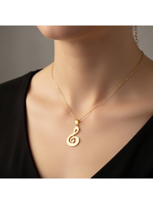 TabiTela 8 ayar altın kolye ucu müzik notası   GM7615 0.5 gr