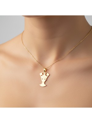 Tabitela 14 Ayar Altın Kolye Ucu Nefertiti   GM7589 1 gr