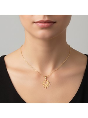 TabiTela 14 ayar altın kolye ucu güneş GM8159 1 gr