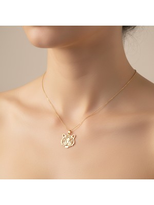 TabiTela 8 ayar altın kolye ucu kaplan   GM8274 0.5 gr