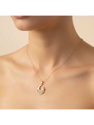 TabiTela 14 ayar altın kolye ucu deniz borusu kabuğu   GM8340 0.5 gr