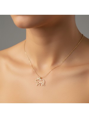 TabiTela 8 ayar altın kolye ucu gergedan GM7890 1 gr