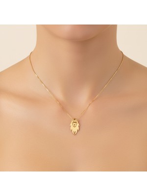 Tabitela 14 Ayar Altın Kolye Ucu Aslan   GM7341 1 gr