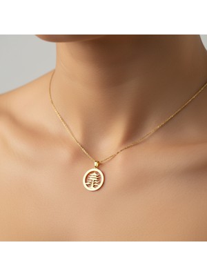 TabiTela 14 ayar altın kolye ucu Çin parası GM9149 1 gr