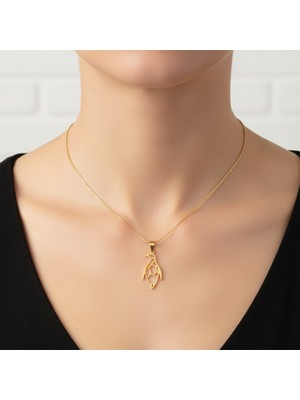 TabiTela 8 ayar altın kolye ucu penguen   GM7711 1 gr