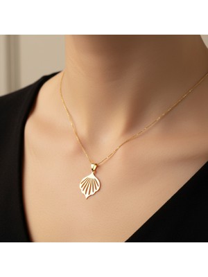 TabiTela 8 ayar altın kolye ucu deniz kabuğu   GM8017 1 gr
