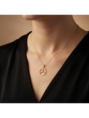 TabiTela 14 ayar altın kolye ucu Benz GM9141 0.5 gr