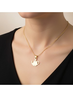 TabiTela 8 ayar altın kolye ucu Çaydanlık GM9124 1 gr