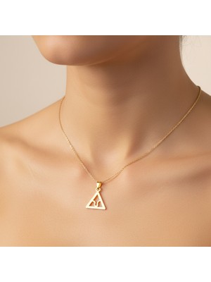 TabiTela 8 ayar altın kolye ucu üçgen   GM8320 0.5 gr