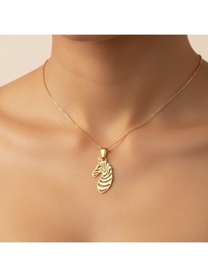 TabiTela 8 ayar altın kolye ucu zebra GM8579 0.5 gr