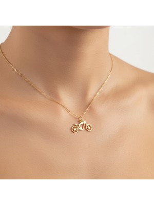 TabiTela 8 ayar altın kolye ucu motosiklet GM8648 0.5 gr