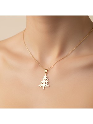 TabiTela 8 ayar altın kolye ucu noel ağacı   GM7794 1 gr