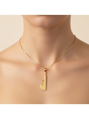TabiTela 8 ayar altın kolye ucu tüfek GM8989 1 gr