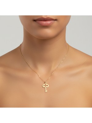 TabiTela 8 ayar altın kolye ucu anahtar GM7231 0.5 gr