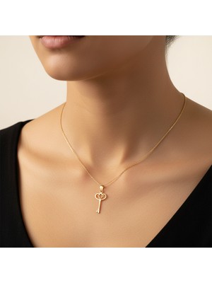 TabiTela 8 ayar altın kolye ucu anahtar GM7237 0.5 gr