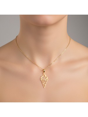 Tabitela 14 Ayar Altın Kolye Ucu Dondurma Külahı   GM7195 0.5 gr