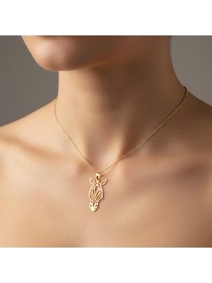 TabiTela 8 ayar altın kolye ucu zebra GM8590 1 gr