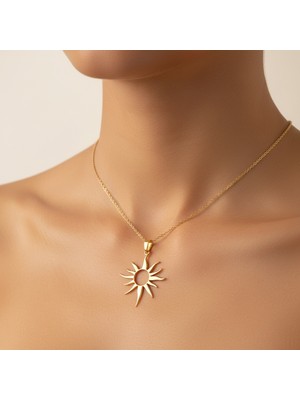 TabiTela 8 ayar altın kolye ucu güneş GM8175 0.5 gr