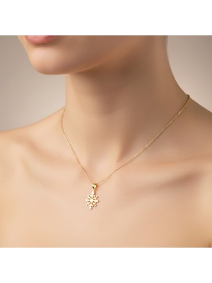 TabiTela 8 ayar altın kolye ucu kar tanesi GM8100 1 gr