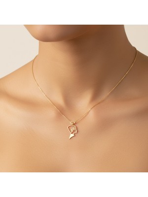 Tabitela 8 Ayar Altın Kolye Ucu Nefertiti   GM7591 0.5 gr