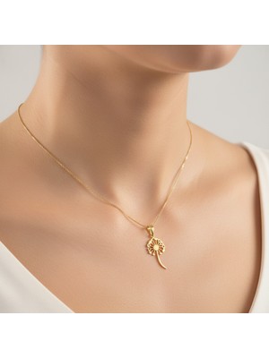 TabiTela 14 ayar altın kolye ucu karahindiba GM8824 0.5 gr