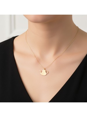 TabiTela 8 ayar altın kolye ucu Çaydanlık GM9101 1 gr