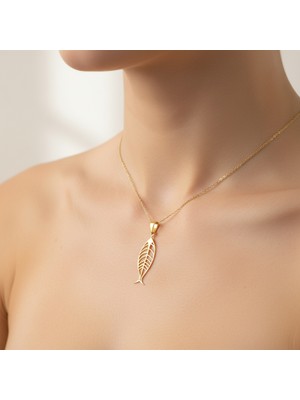 TabiTela 8 ayar altın kolye ucu balık GM8954 0.5 gr