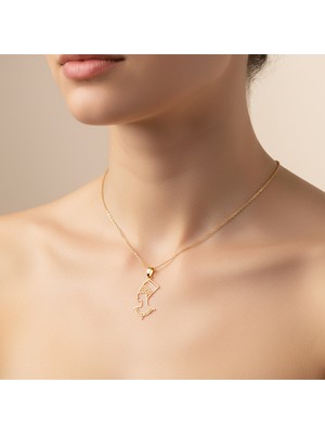 TabiTela 8 ayar altın kolye ucu Nefertiti   GM7586 0.5 gr