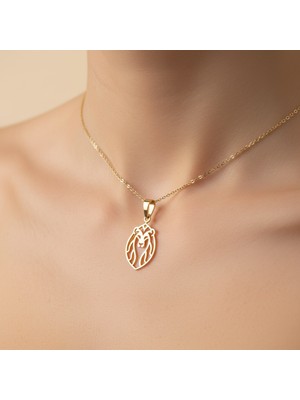 Tabitela 14 Ayar Altın Kolye Ucu Aslan   GM7401 0.5 gr