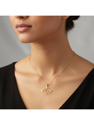 TabiTela 8 ayar altın kolye ucu kağıttan tekne   GM7680 1 gr