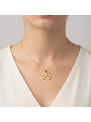 TabiTela 8 ayar altın kolye ucu zebra GM8569 1 gr