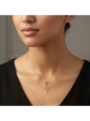 TabiTela 14 ayar altın kolye ucu rüya kapanı GM9093 0.5 gr