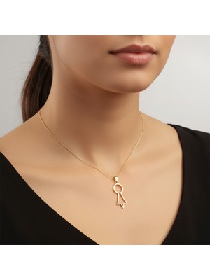 TabiTela 8 ayar altın kolye ucu anahtar deliği   GM7251 0.5 gr