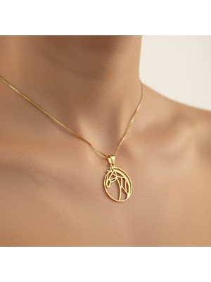 TabiTela 8 ayar altın kolye ucu at GM7150 0.5 gr