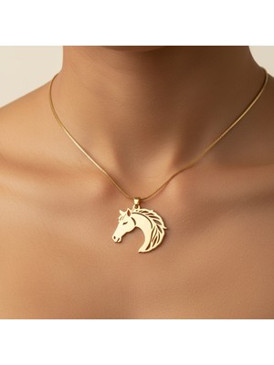 TabiTela 8 ayar altın kolye ucu at GM7159 0.5 gr