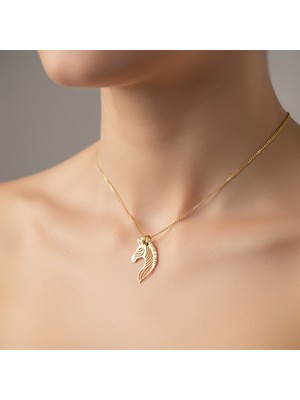 TabiTela 8 ayar altın kolye ucu zebra GM8576 0.5 gr