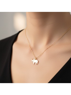 TabiTela 8 ayar altın kolye ucu gergedan GM7893 1 gr