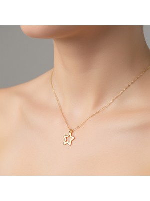 TabiTela 14 ayar altın kolye ucu yıldız GM8114 1 gr